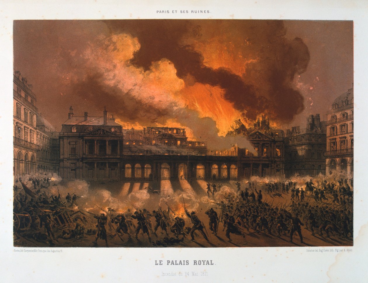 Le Palais Royal, Pariser Kommune, 24. Mai 1871 von Unbekannt