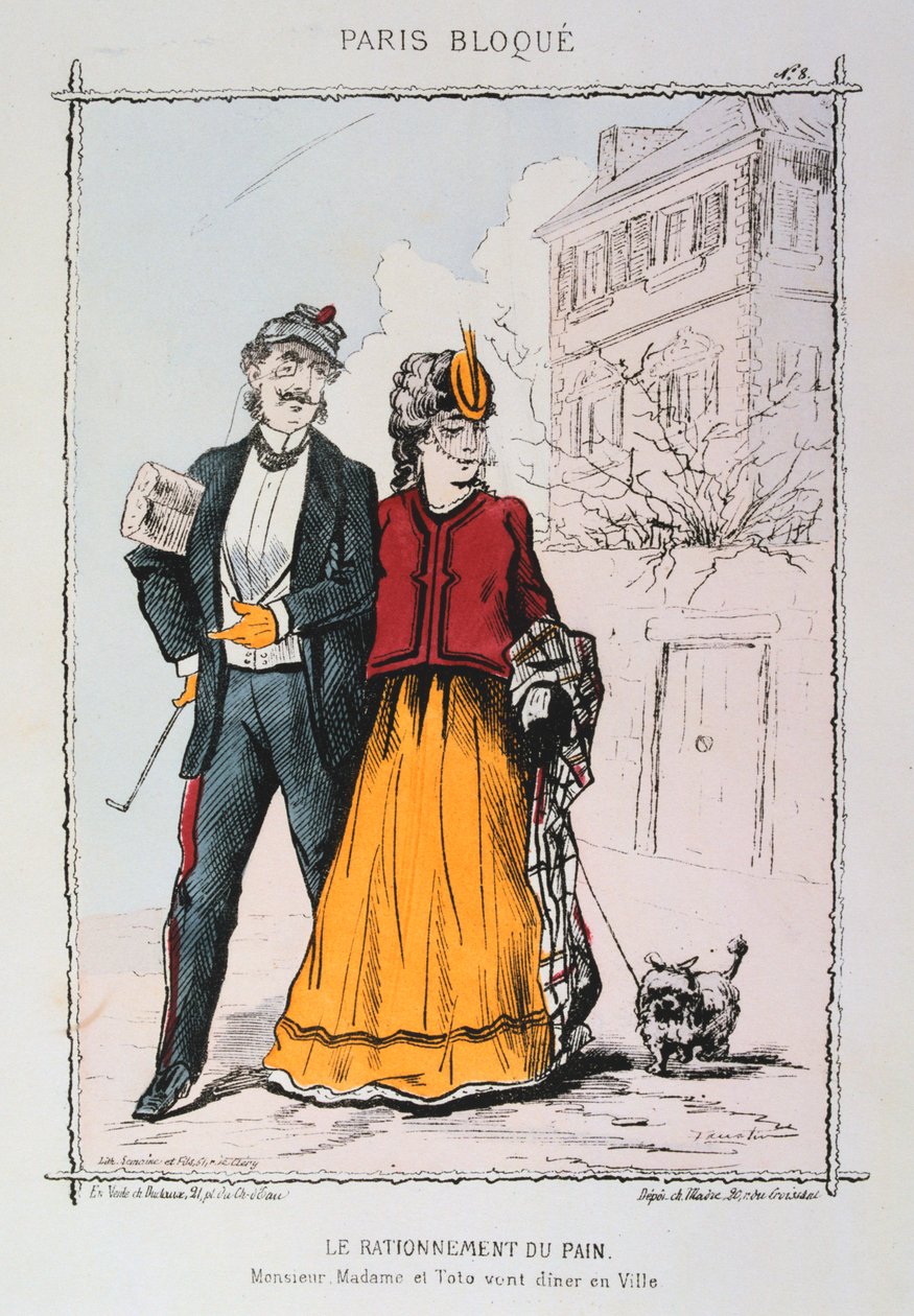 Die Rationierung des Brotes, 1870-1871 von Unbekannt