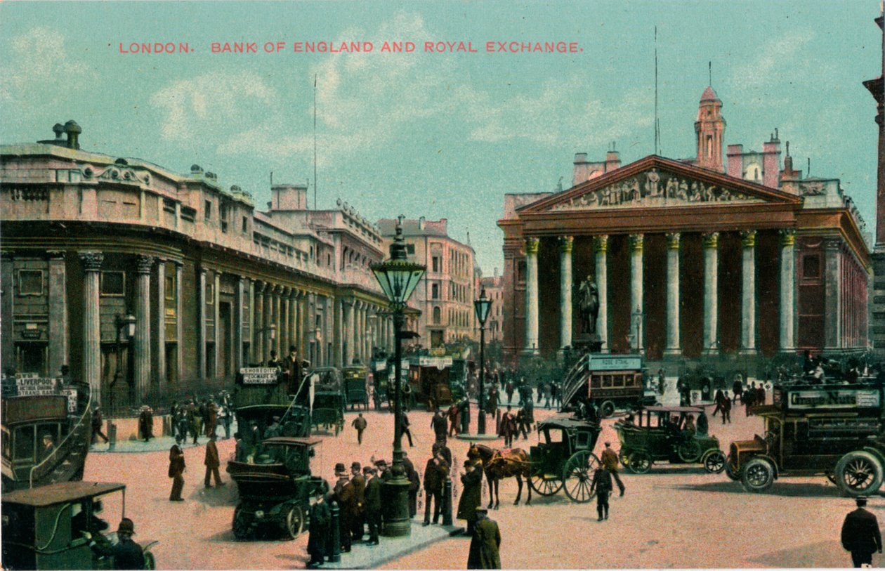 London, Bank of England und Royal Exchange, ca. 1910 von Unbekannt