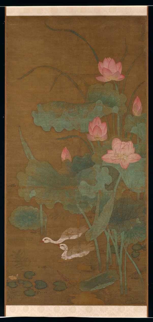 Lotus und Wasservögel von Unbekannt