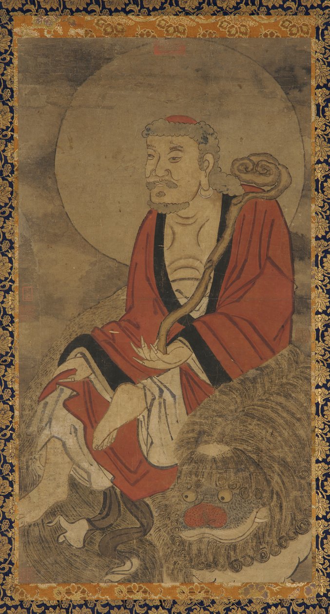 Luohan und Löwe, Ming-Dynastie von Unbekannt