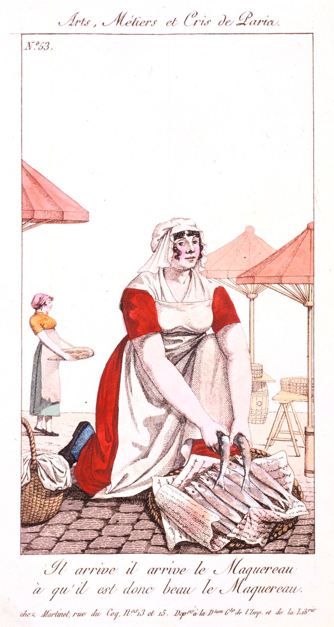 Makrelenverkäufer, 1826 von Unbekannt