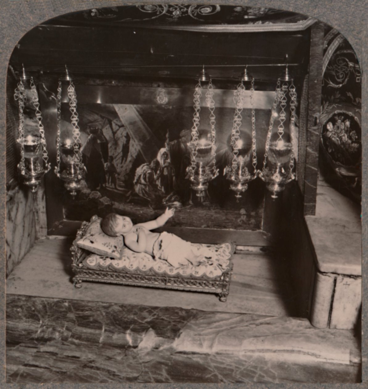 Krippe Christi, Geburtskirche, Bethlehem, um 1900 von Unbekannt