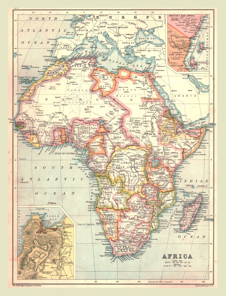 Karte von Afrika, 1902 von Unbekannt