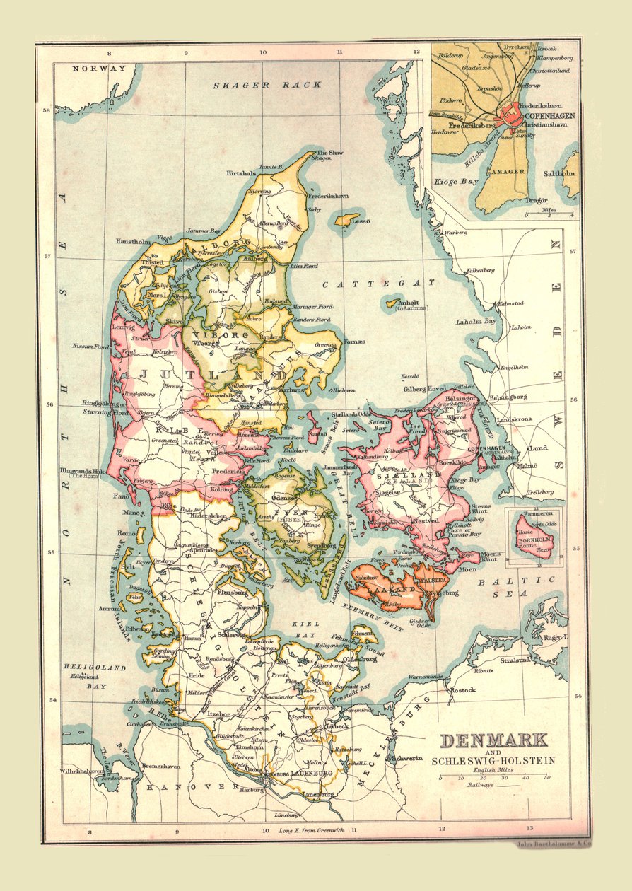 Karte von Dänemark, 1902 von Unbekannt