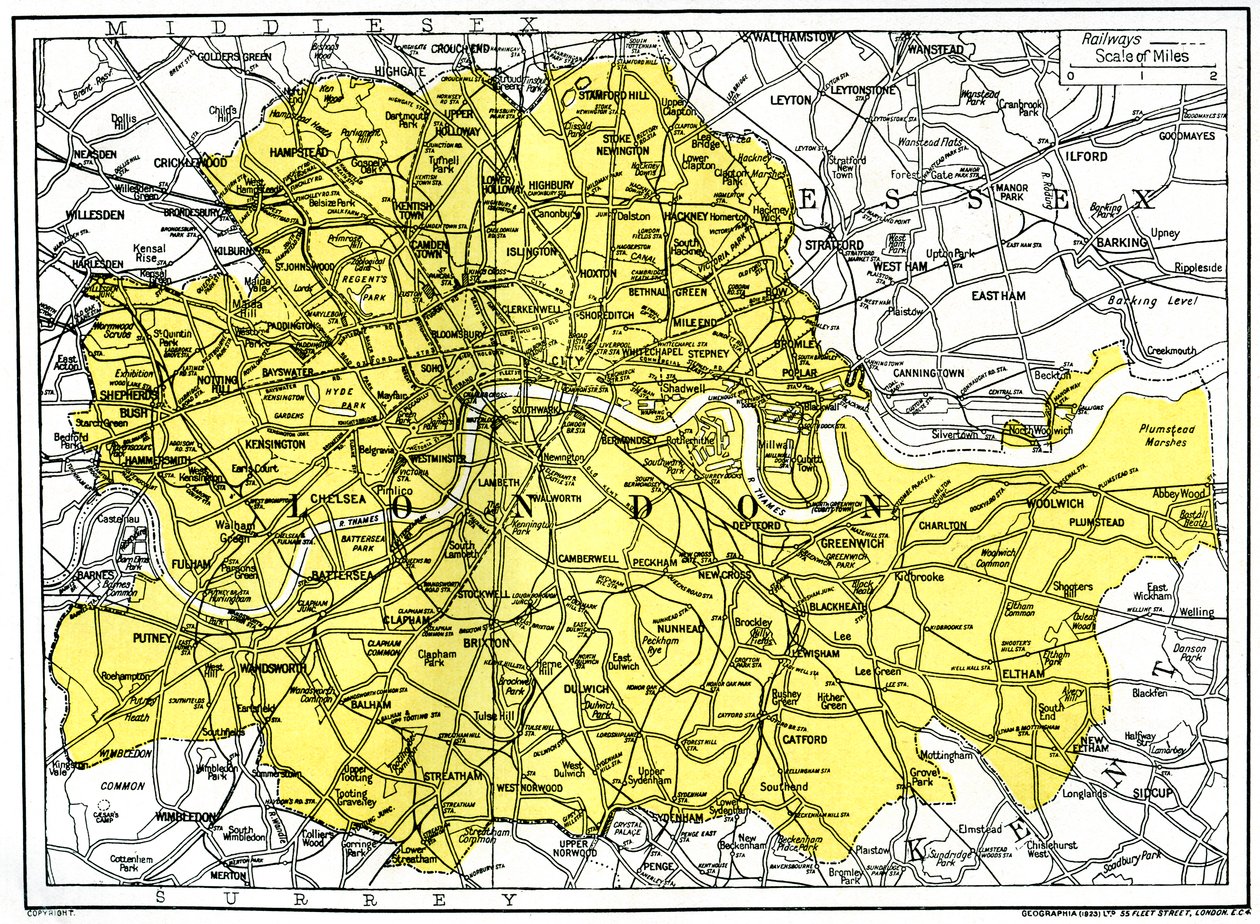Karte von London, 1924-1926 von Unbekannt