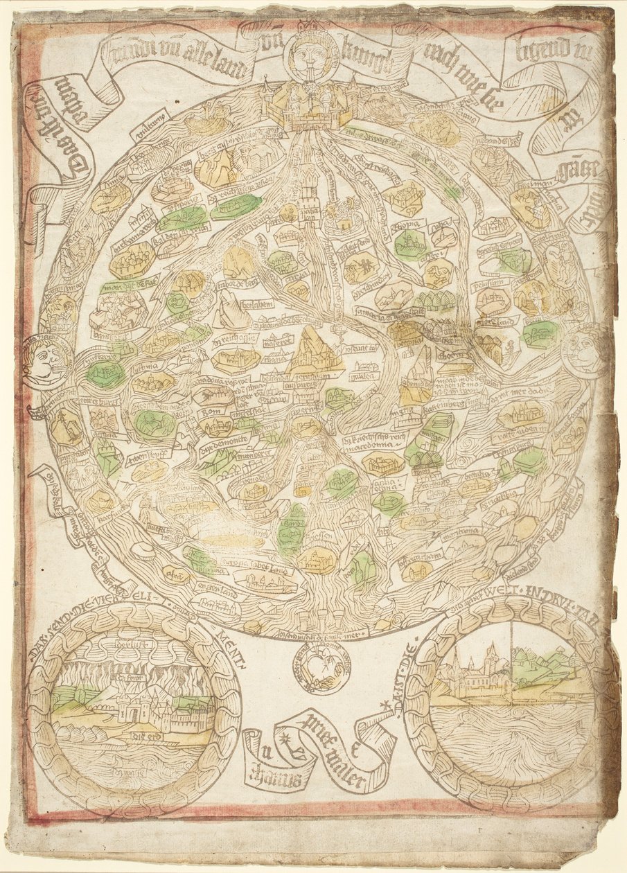Weltkarte, ca. 1480 von Unbekannt