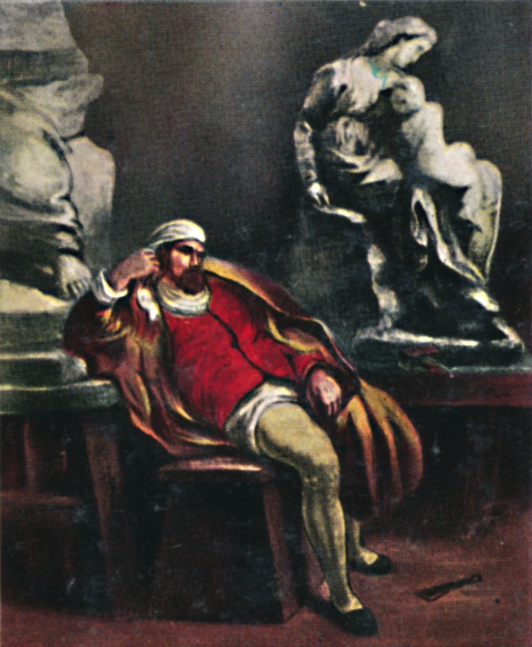 Michelangelo 1475-1564. - Gemälde von Delacroix, 1934 von Unbekannt