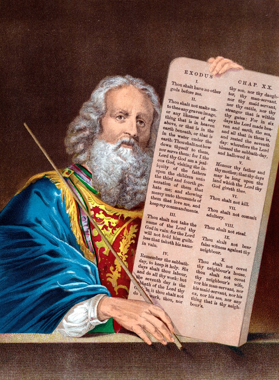 Moses mit den Zehn Geboten, Mitte 19. Jahrhundert von Unbekannt