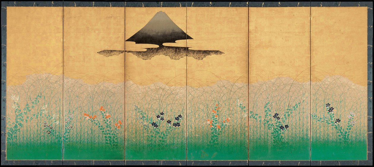 Berg Fuji und der Mond, ca. 1760 von Unbekannt