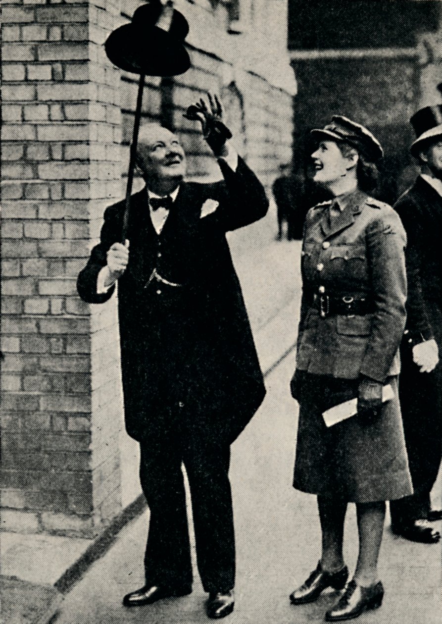 Mr. Churchill in fröhlicher Stimmung, 1940er Jahre, 1945 von Unbekannt