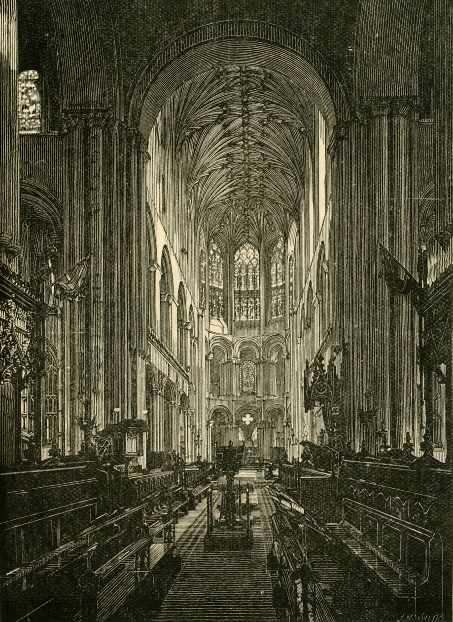 Norwich Cathedral. Der Chor, Blick nach Osten, 1898 von Unbekannt