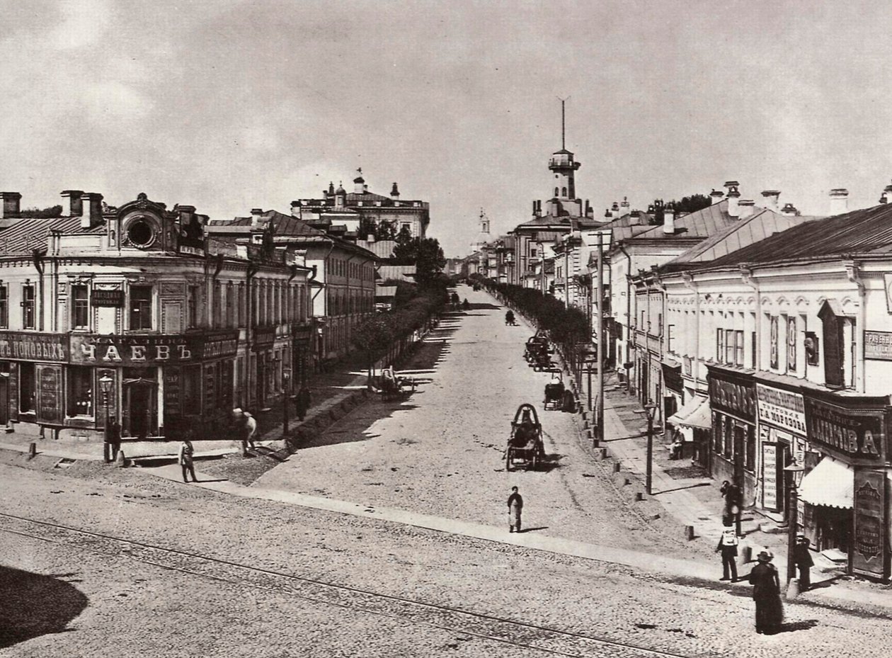 Novaya Basmannaya Straße, Moskau, Russland, 1880er Jahre von Unbekannt