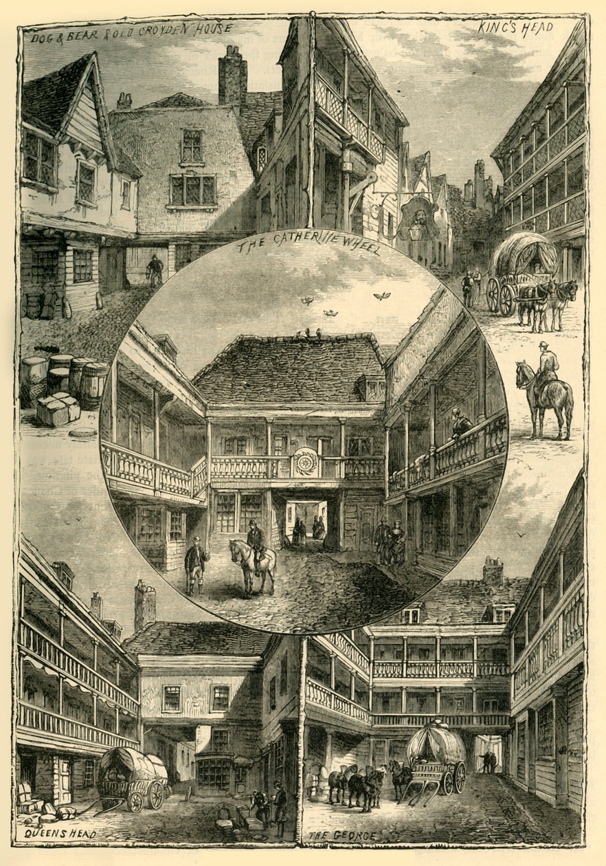 Alte Gasthäuser in Southwark, um 1878 von Unbekannt