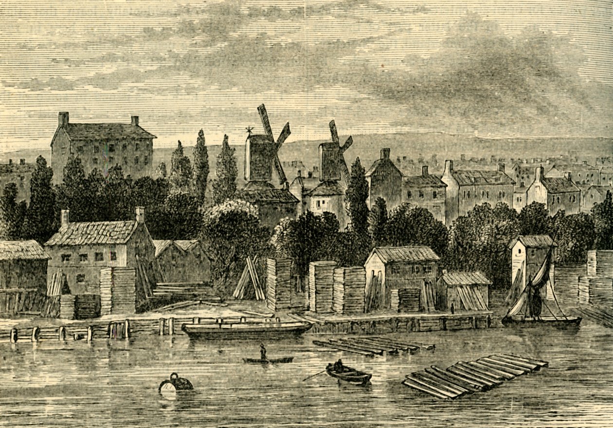Alte Windmühlen in Lambeth, um 1750, um 1878 von Unbekannt