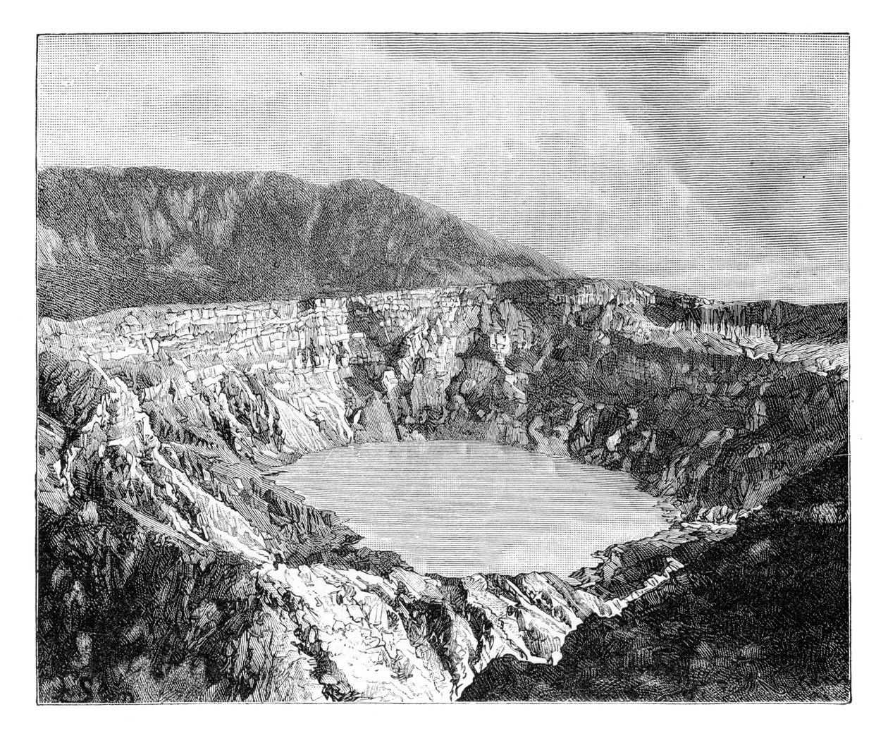 Einer der drei Krater von Poas, ca. 1890 von Unbekannt