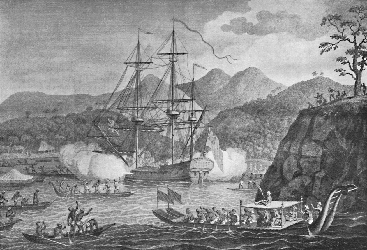 Otaheite kapitulierte vor Kapitän Wallis, 1773, 1904 von Unbekannt