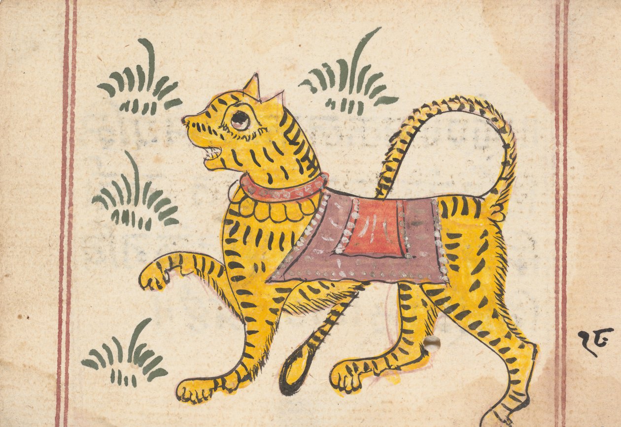 Seite aus einem Buch der Omen, ca. 1800 von Unbekannt