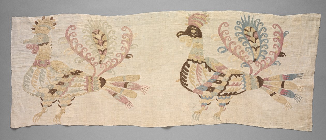 Paneel, Fragment eines Betttuchs, 1700er von Unbekannt