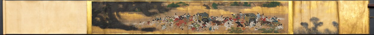Menschen fliehen vor einem Feuer, 1615-1868 von Unbekannt