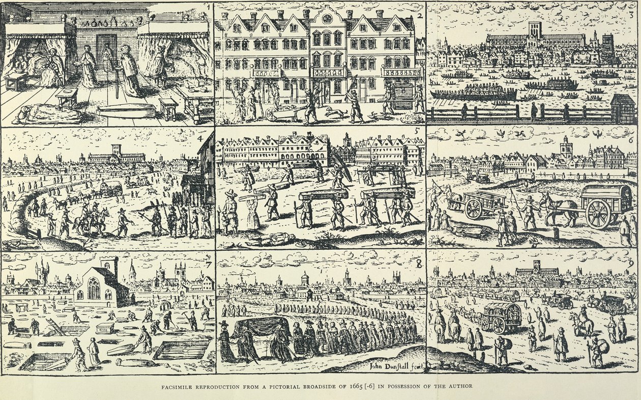Bildliche Darstellung der Großen Pest, 1665 von Unbekannt