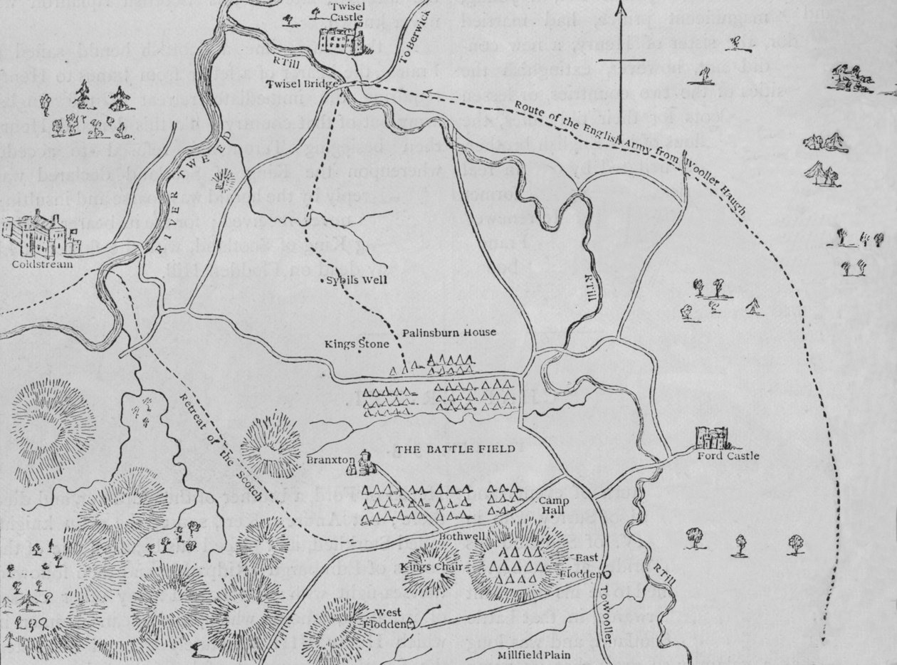 Plan von Flodden Field, 9. September 1513 von Unbekannt