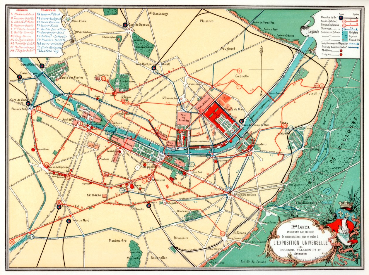 Plan der Weltausstellung, Paris, 1889 von Unbekannt