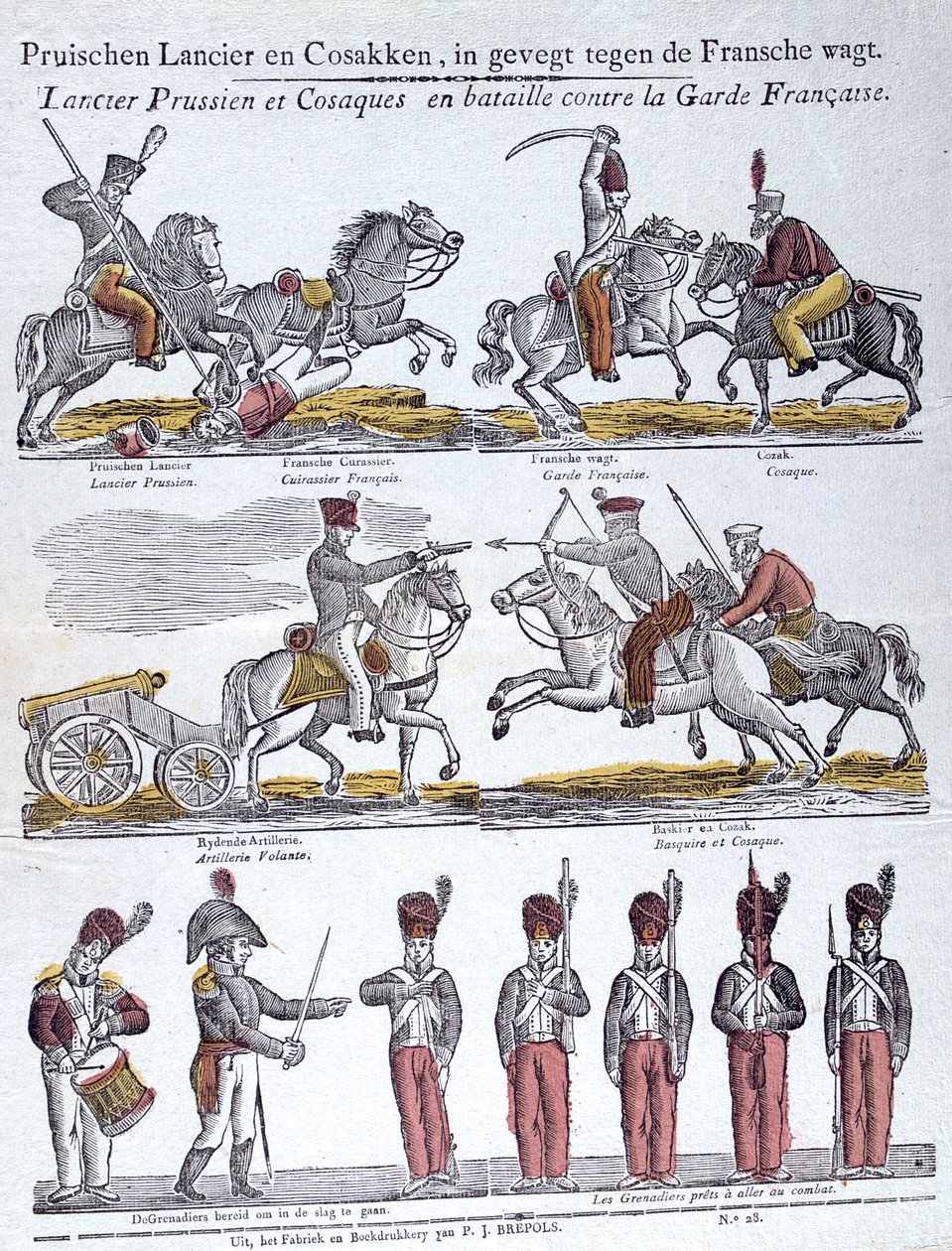 Beliebtes Bild der napoleonischen Kriege, 19. Jahrhundert von Unbekannt