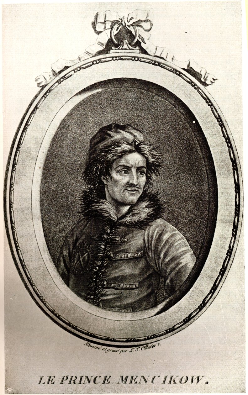 Porträt von Prinz Alexander Danilowitsch Menschikow 1673-1729 von Unbekannt