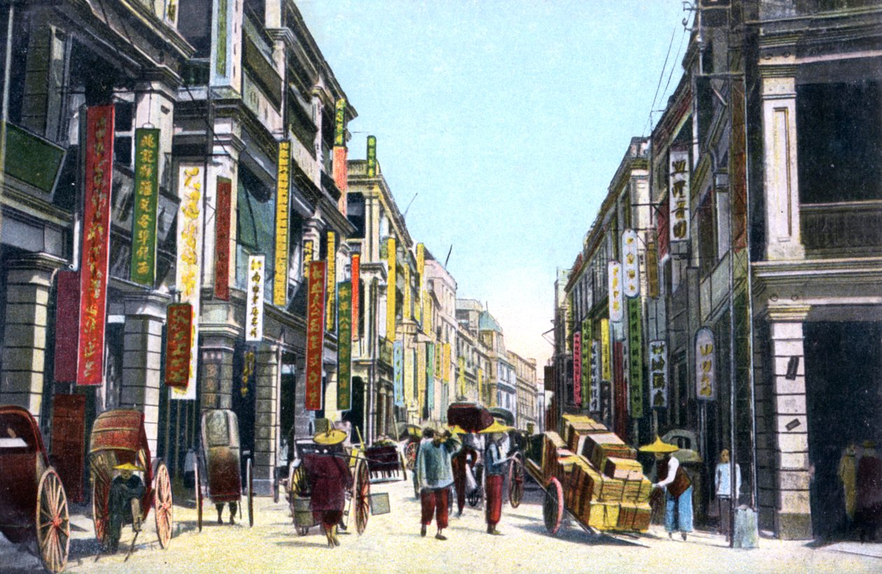 Queens Road Central, Hongkong, China, um 1900 von Unbekannt
