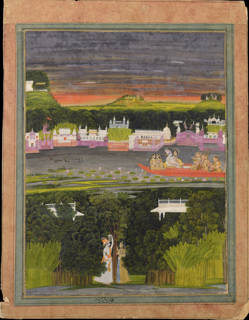 Radha und Krishna im Boot der Liebe von Unbekannt