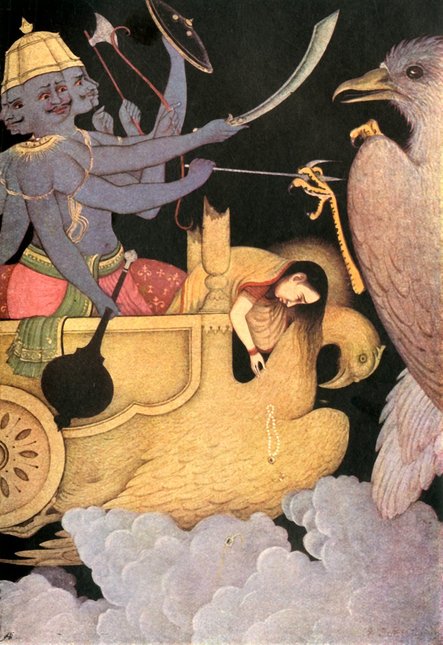 Ravana kämpft mit Jatayu, 1920 von Unbekannt