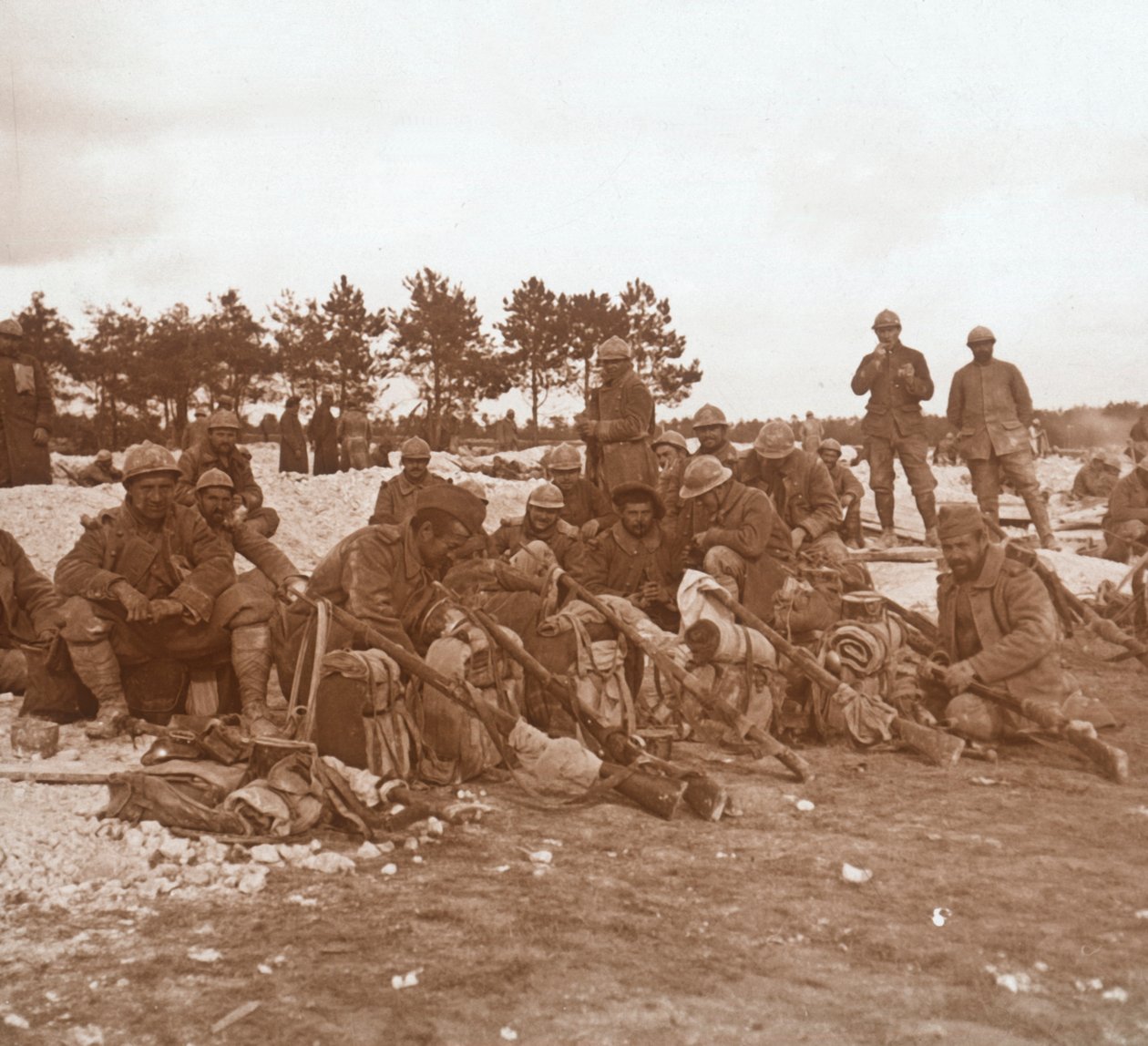 Rastplatz, Champagne, Nordfrankreich, um 1914-1918 von Unbekannt