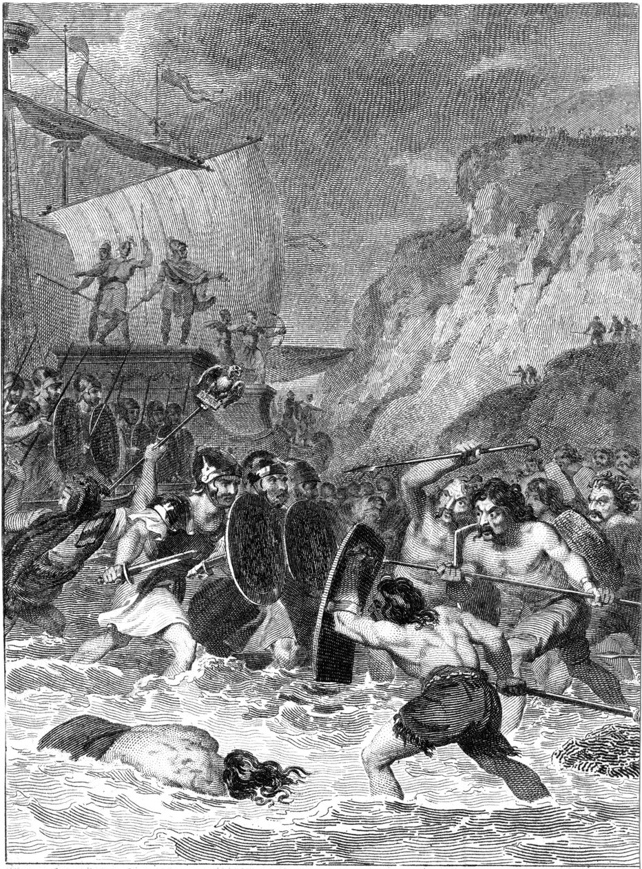 Römische Invasion in Britannien, 55-54 v. Chr., ca. 1820 von Unbekannt