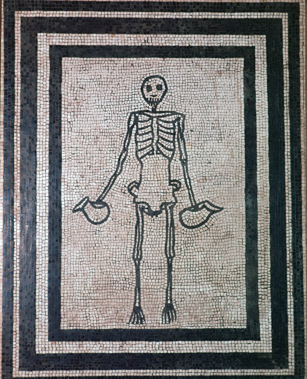 Römisches Mosaik eines Skeletts, 1. Jahrhundert von Unbekannt