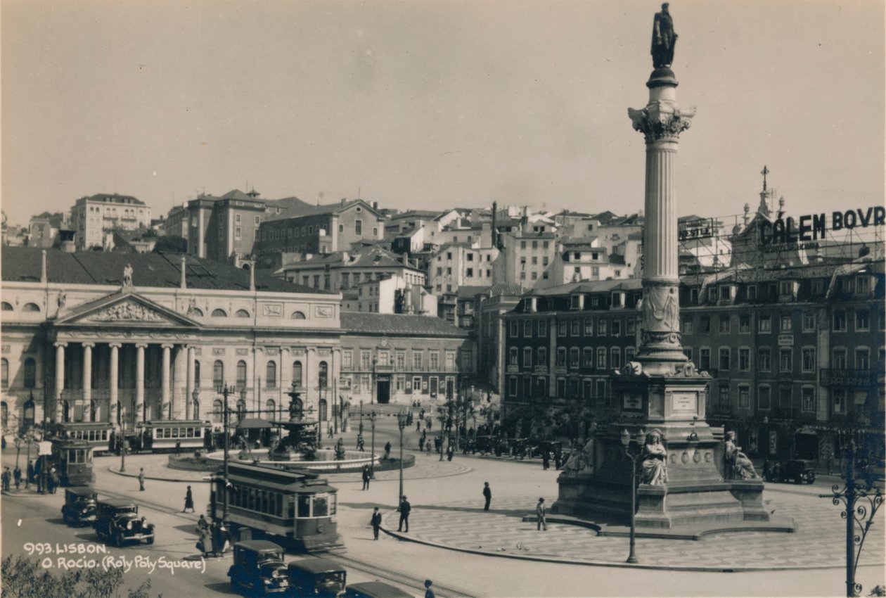 Rossio-Platz, Lissabon, Portugal, 1936 von Unbekannt