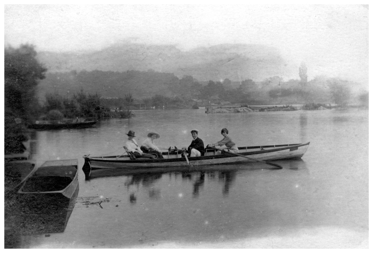 Rudern auf einem See, ca. 1900-1919 von Unbekannt