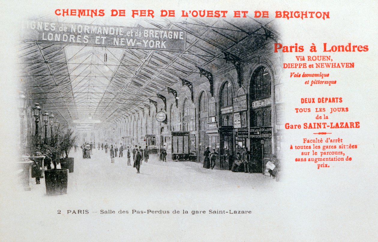 Bahnhof Saint-Lazare, Paris, um 1900 von Unbekannt