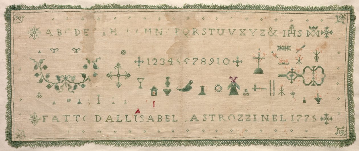 Stickerei, 1775 von Unbekannt