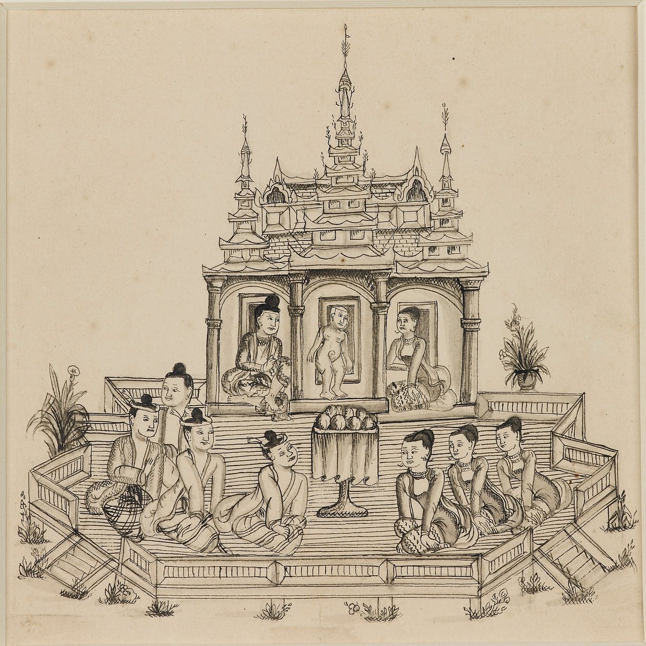 Szene aus dem Vessantara Jataka von Unbekannt