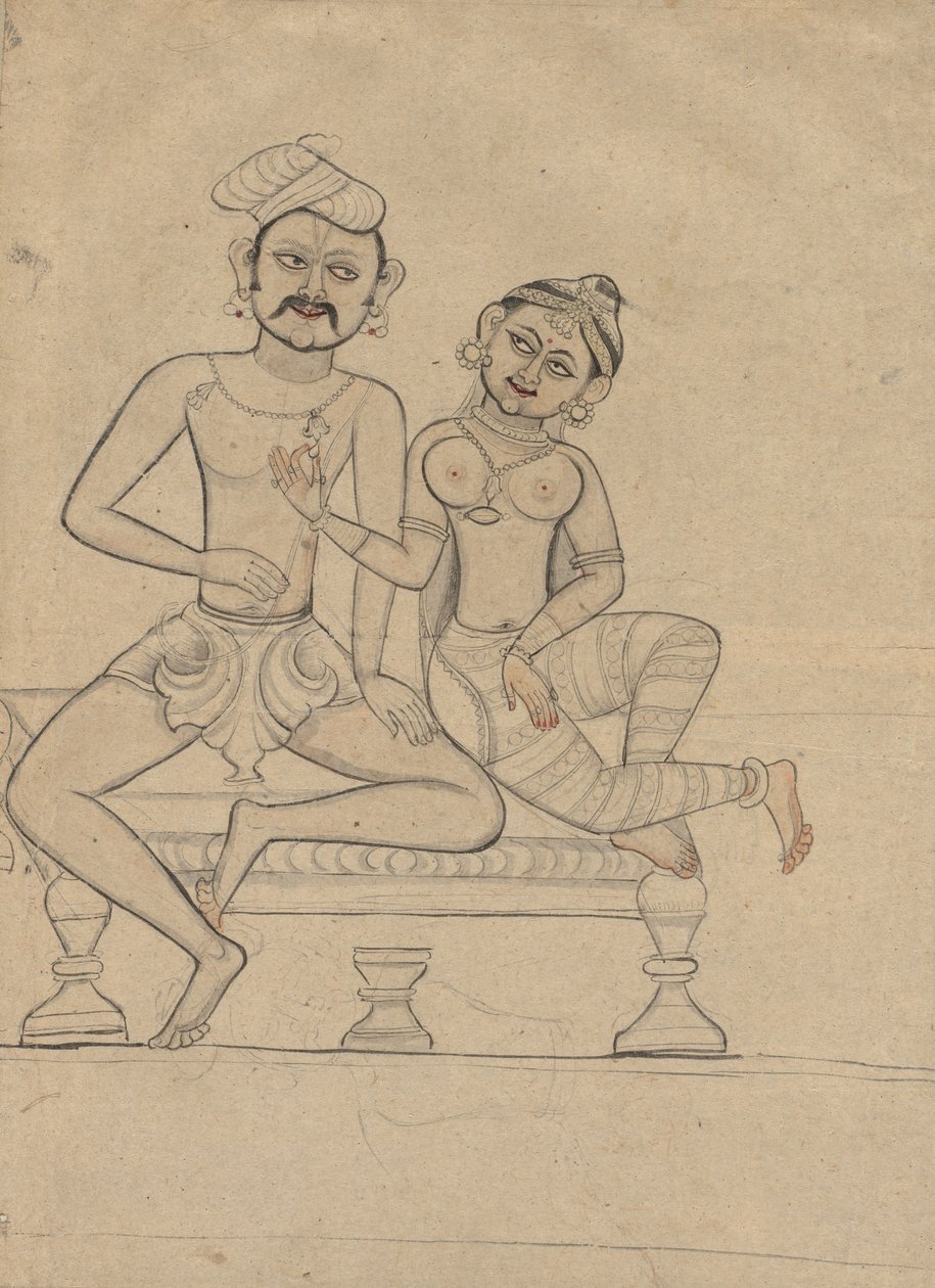 Sitzendes Paar, um 1800 von Unbekannt