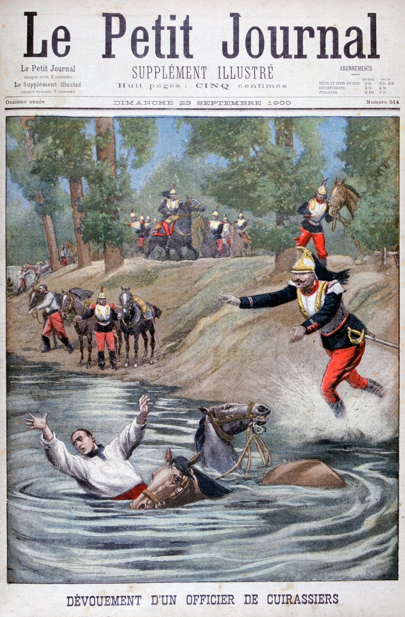 Selbstaufopferung eines französischen Kürassiers, 1900 von Unbekannt