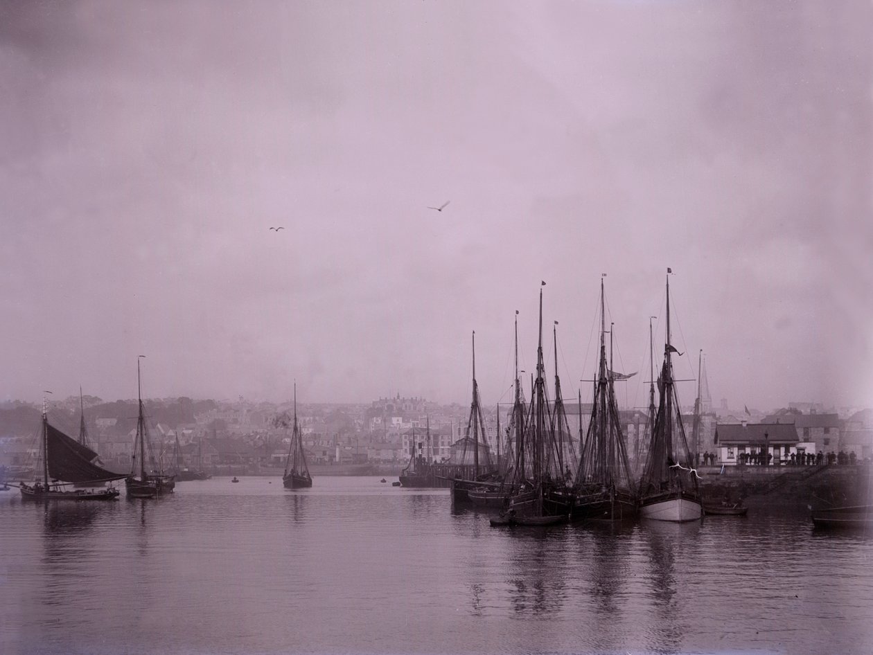 Schiffe im Hafen von Plymouth in Devon von Unbekannt