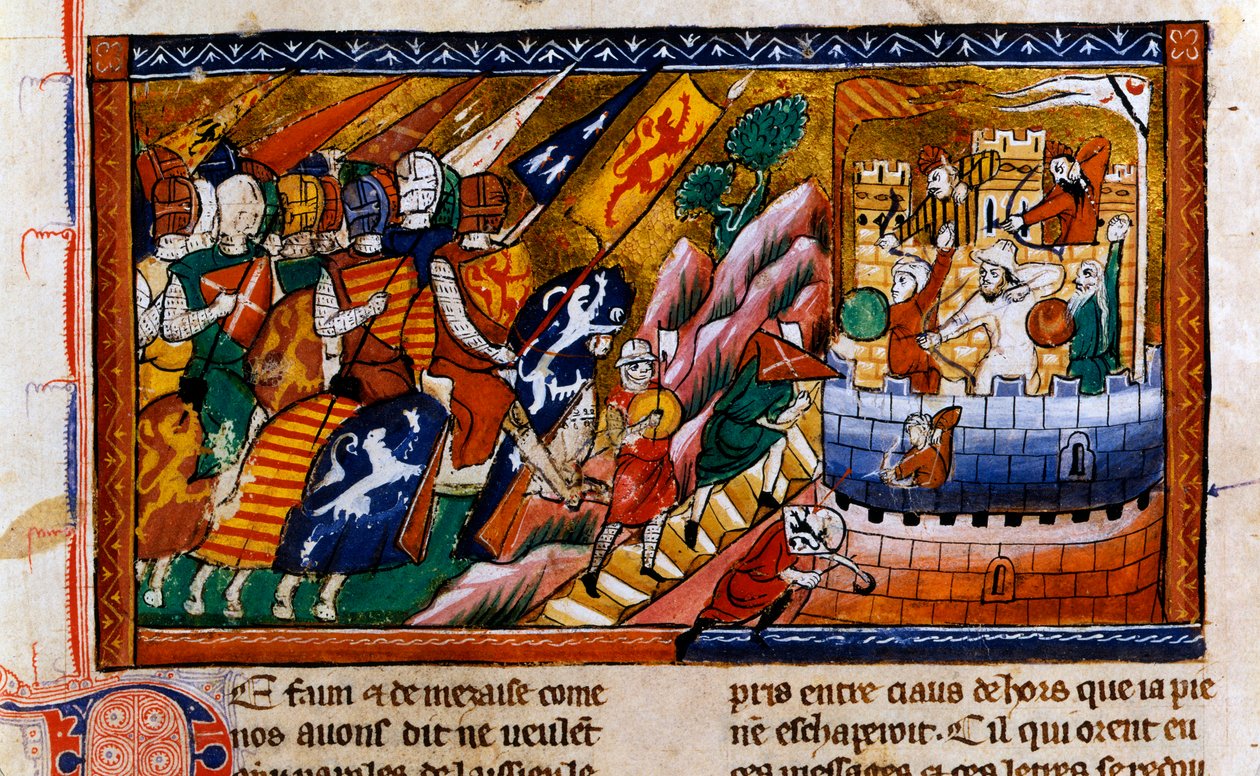 Belagerung von Antiochia, um 1097, 14. Jahrhundert von Unbekannt
