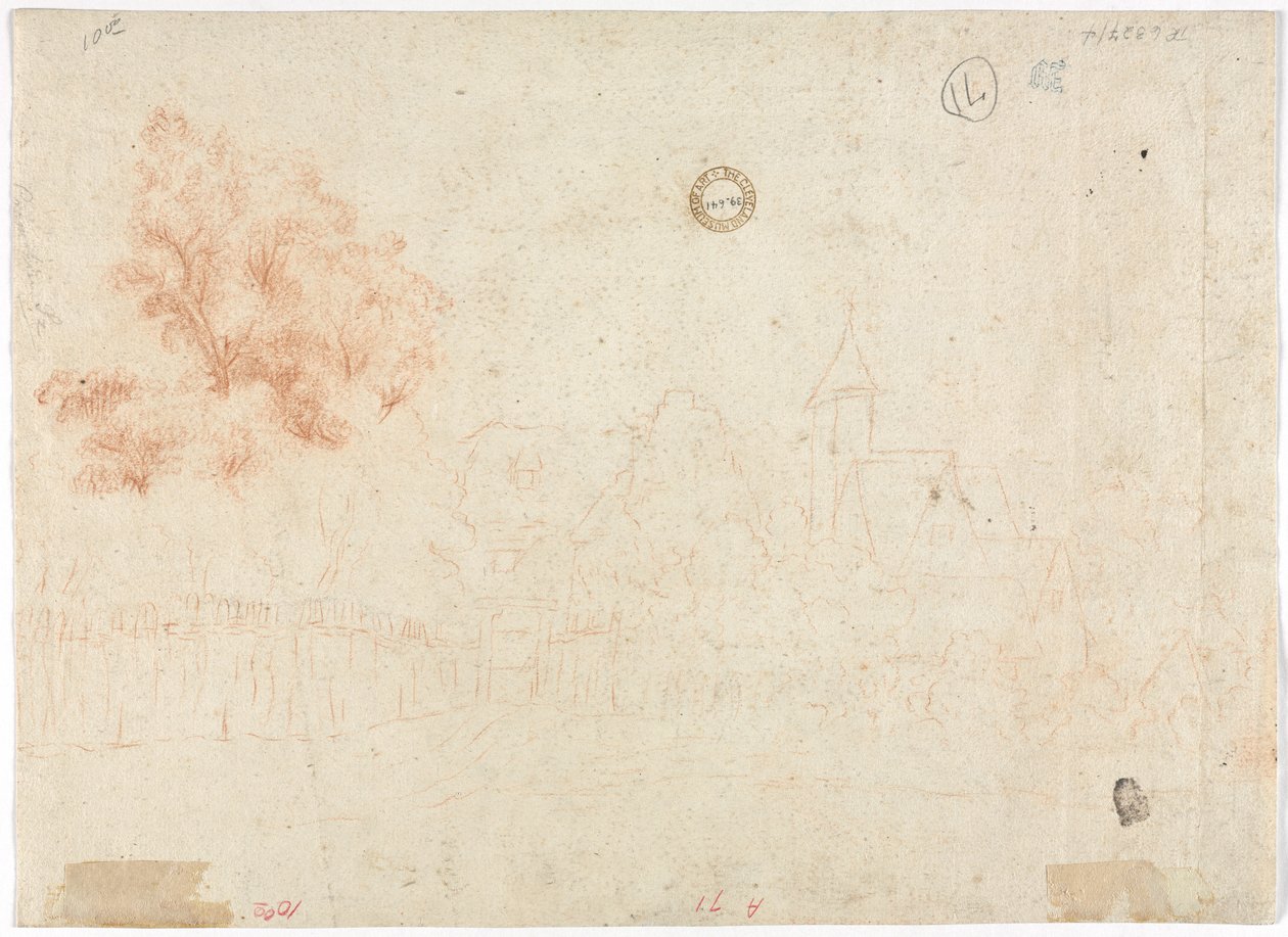 Skizze eines Dorfes (verso), 18. Jahrhundert von Unbekannt