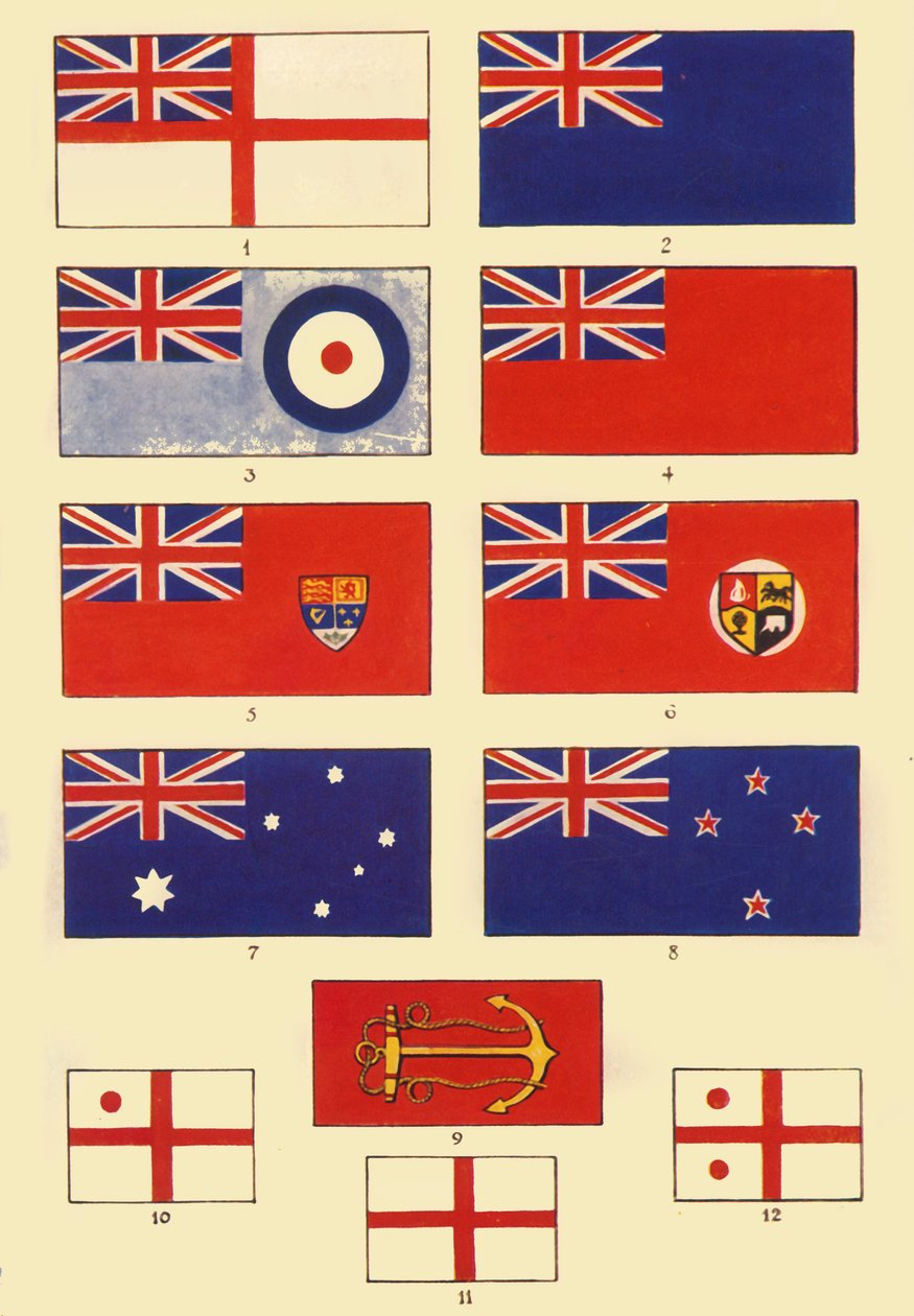 Einige Fahnen von Großbritannien und dem Commonwealth, ca. 1948 von Unbekannt