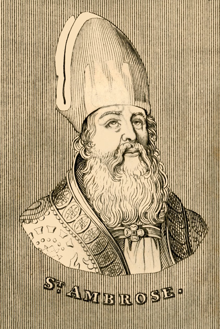 St. Ambrosius, ca. 340-397, 1830 von Unbekannt