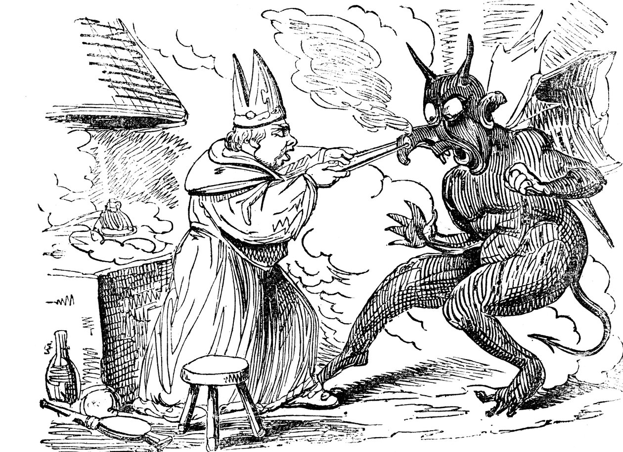 St. Dunstan und der Teufel, 1826 von Unbekannt