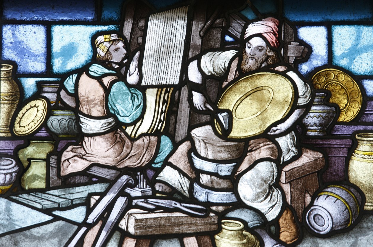 Buntglas: Tempelbau in Jerusalem, Budapest, Ungarn von Unbekannt