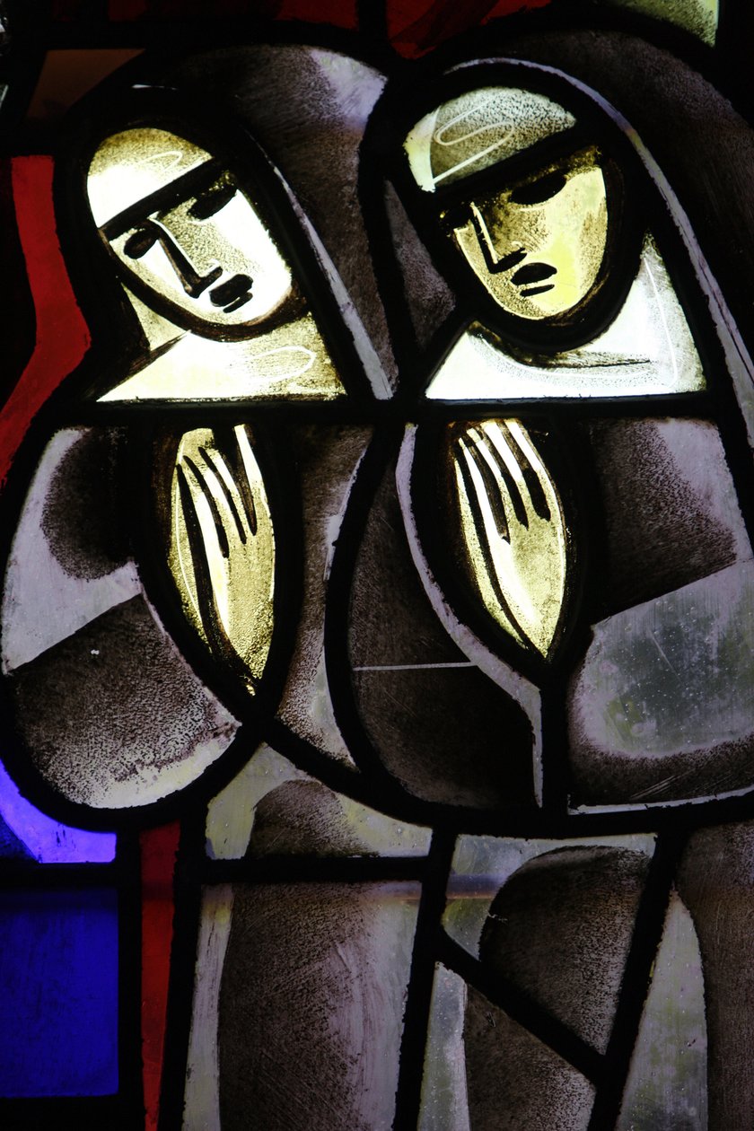 Glasfenster in der Kirche Notre-Dame-de-la-Trinité: Nonnen, Blois, Frankreich von Unbekannt